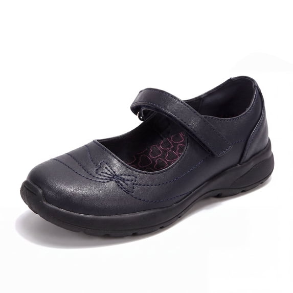 Rexoro Girls Mary Janes Hook and Loop Synthetic Flat Shoes School Outdoor