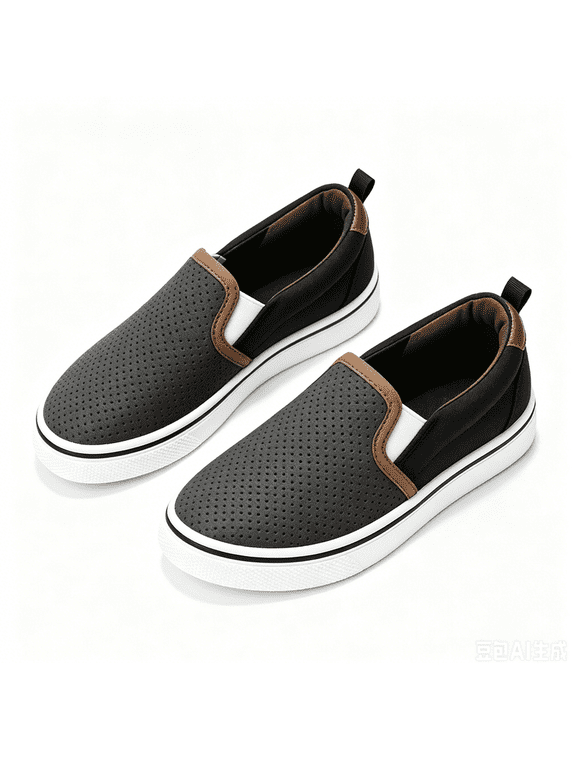 Kid's Slip On Shoes Comfortable Walking Sneakers Low-Top Casual Canvas Shoes Flats For Boys Girls Little/Big Kids