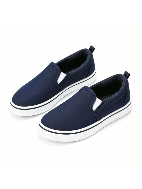 Kid's Slip On Shoes Comfortable Walking Sneakers Low-Top Casual Canvas Shoes Flats For Boys Girls Little/Big Kids