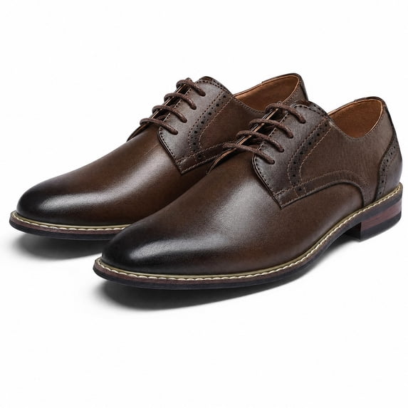 Rexoro Men's Oxford Dress Shoes Lace Up Classic Business Formal Oxford Shoes Wide Width Business Meetings, Office, Church, Formal Events