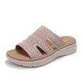 thumbnail image 1 of Rexoro Women Breathable Knit Slippers Lightweight Non-Slip Sandals Slip On Shoes Indoor Outdoor Summer Casual Daily Wear Pink 6, 1 of 6