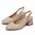 thumbnail image 1 of Rexoro Women Pumps Square Toe Slingback Mid Block Heel Women's Dress Shoes Office Party, 1 of 5