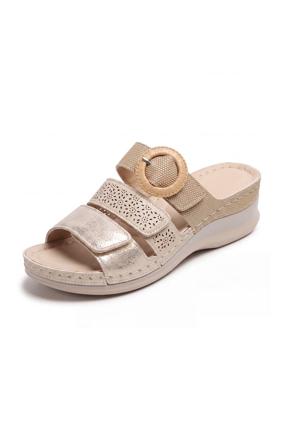 Women Wedge Sandals Hook Loop Cushioned Walking Summer Womens Slides