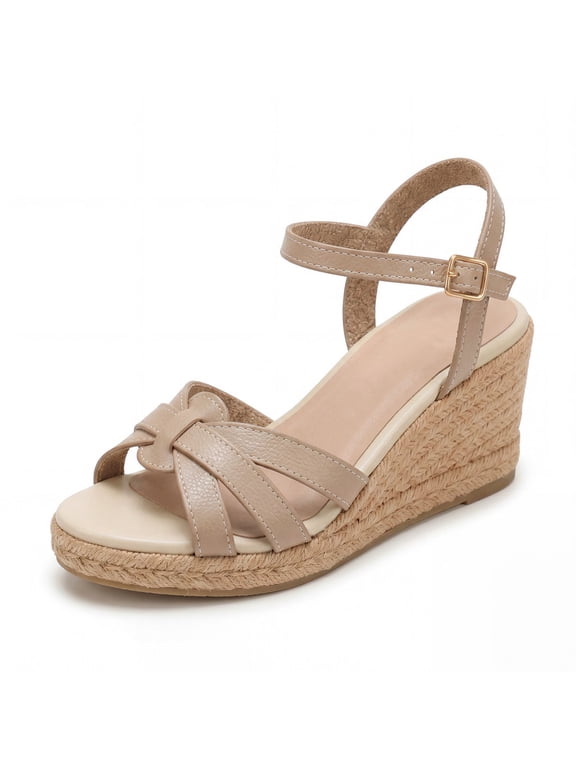 Women Wedge Sandals Summer Womens Espadrille Shoes Ankle Strap Beach Shoes