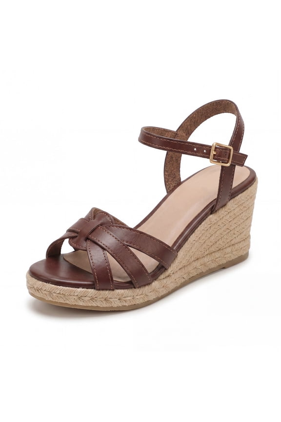 Women Wedge Sandals Summer Womens Espadrille Shoes Ankle Strap Beach Shoes