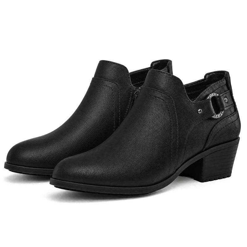 Customer reviews for Rexoro Women's Ankle Booties Side Zipper Block ...