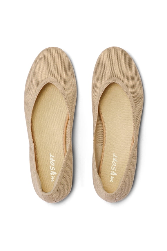 Women's Flats Shoes Round Toe Breathable Knit Shoes Comfortable Slip on Casual Ballet Flats