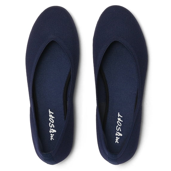 Rexoro Women's Flats Shoes Round Toe Breathable Knit Shoes Comfortable Slip on Casual Ballet Flats