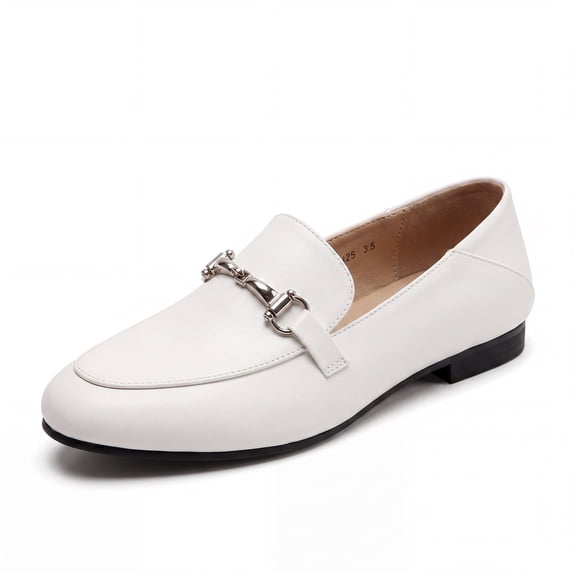 Rexoro Women's Loafers Flats Leather Backless Slip On Office Casual Shoes
