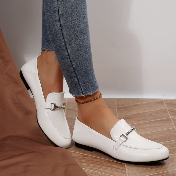 Rexoro Women's Loafers Flats Leather Backless Slip On Office Casual Shoes