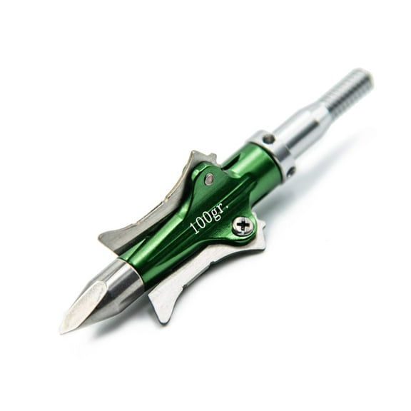 Rexpid Broadhead - REXPID III - 3 Locked & Loaded Blades - Opens On Impact - Powerful Penetrating Force - 1 Cutting Diameter - 0.028" Blade Thickness - 100 &125 Grain - 3 Pack