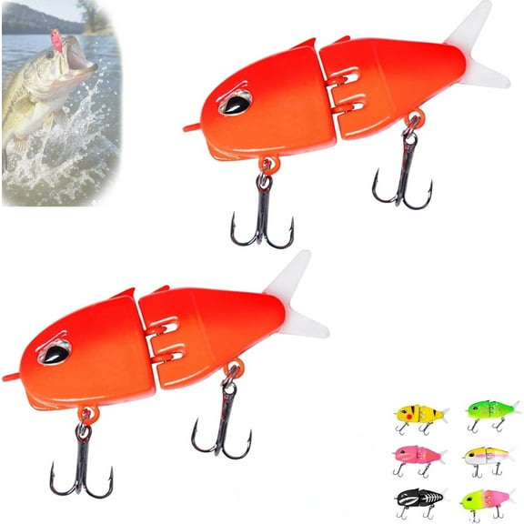 Rexs Glide Bait, Raptor Glide Bait with Freshwater Saltwater Multi Jointed Swimbait Wobbler, Wide S Motion Smooth Baits with Double Hook for Bass Pike Fishing