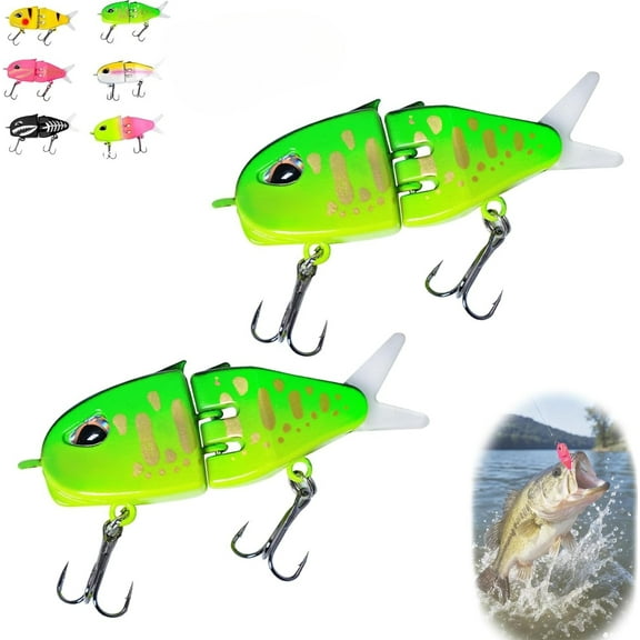 Rexs Glide Bait, Raptor Glide Bait with Freshwater Saltwater Multi Jointed Swimbait Wobbler, Wide S Motion Smooth Baits with Double Hook for Bass Pike Fishing