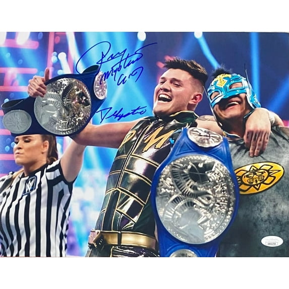 Rey Mysterio Dominik Mysterio Signed 11x14 Photo JSA Authenticated #4