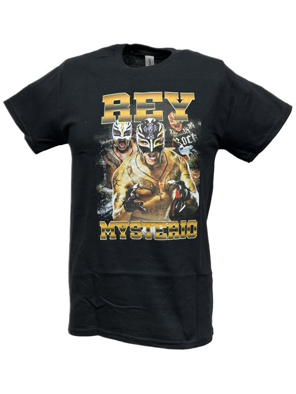 Rey Mysterio Shouting Mens Black T-shirt