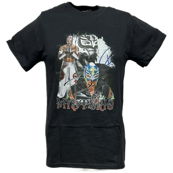 Rey Mysterio Three Pose Signature Mens Black T-shirt
