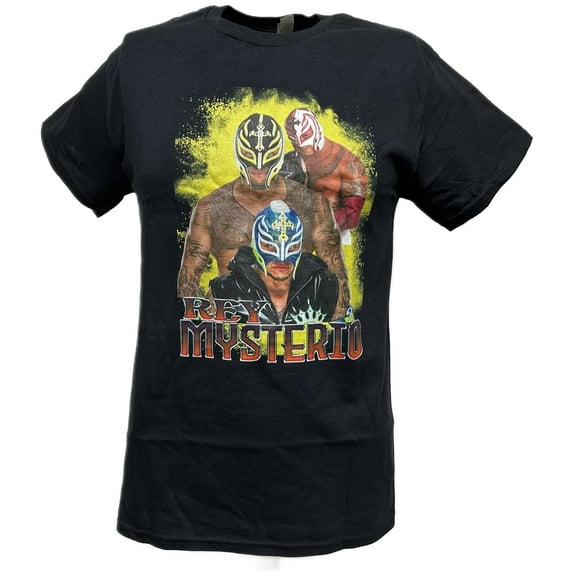 Rey Mysterio Triple Mask Men's Black T-shirt