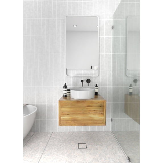 Rey Radius Corner Mirror with Shelf