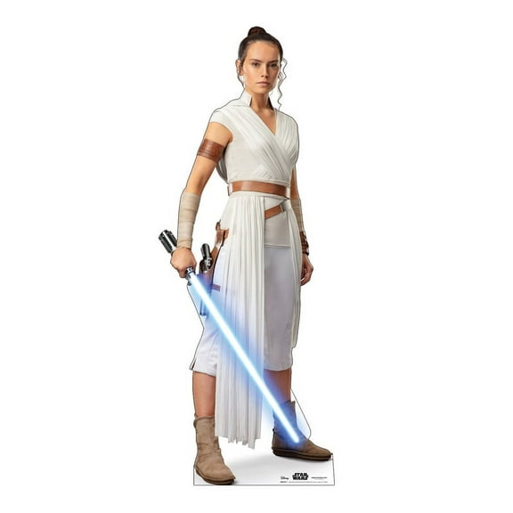Life-size Cardboard Standup of Rey (Star Wars IX) with dimensions of 67" x 25"