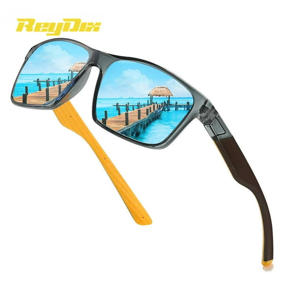 ReyDix Unisex Colorful Trend Full Frame Polarized Sunglasses Cycling Driving Sports Square Frame Sunglasses
