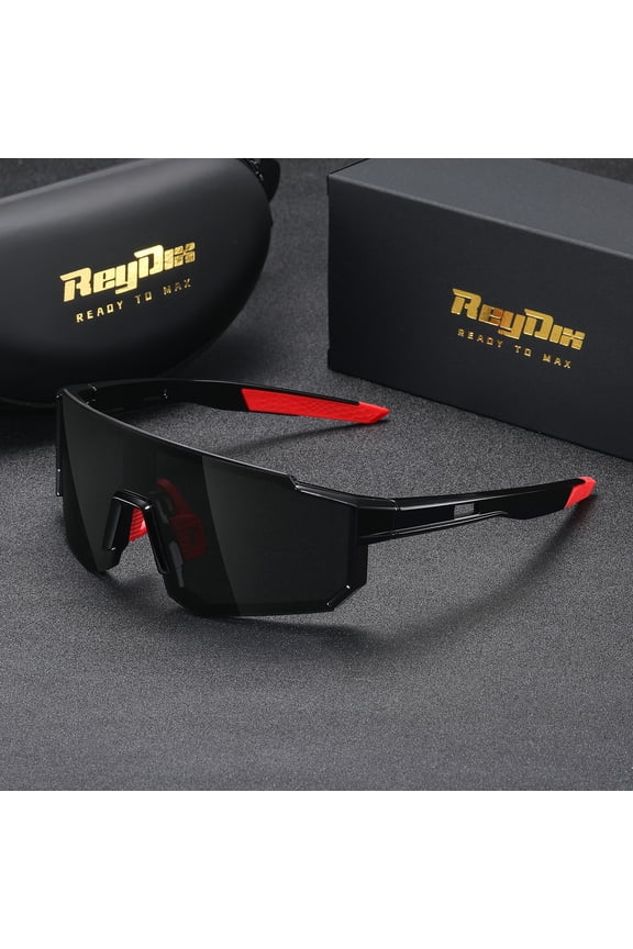 ReyDix Unisex Half-Frame Irregular Shaped Sunglasses Outdoor Cycling Sports Sunglasses UV400