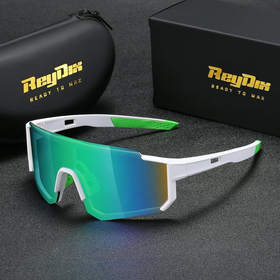 ReyDix Unisex Trendy Colorful Large-frame Sports Glasses Outdoor Cycling Sunglasses UV400