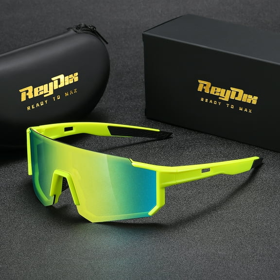 ReyDix Unisex Trendy Colorful Large-frame Sports Glasses Outdoor Cycling Sunglasses UV400