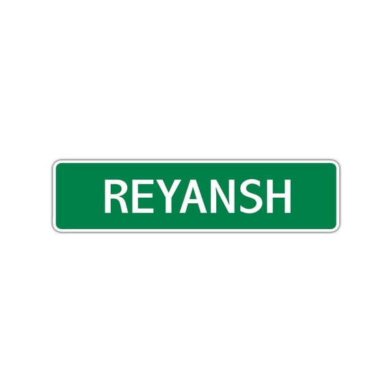Reyansh Boys Children Name Letter Printed Label Indoor Outdoor Unique Wall Plaque Decoration Aluminum Metal Sign 4"x18"