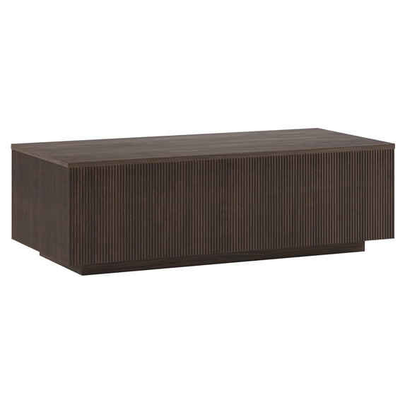 Evelyn&Zoe Modern/Contemporary 48" Wide Alder Brown Coffee Table