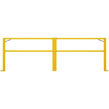 Reykilor 11.5' W Door Dock Gate for Loading Bay Fall Hazard Protection, Folding Security Gate, Safety Barrier with Steel Columns, Yellow Powder Coated
