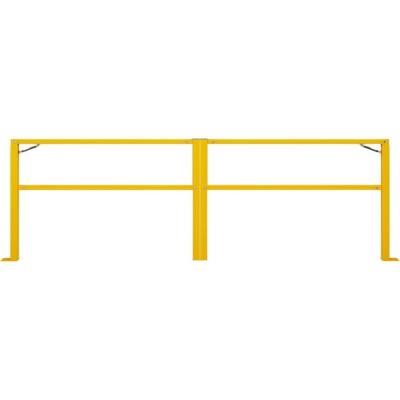 Reykilor 11.5' W Door Dock Gate for Loading Bay Fall Hazard Protection, Folding Security Gate, Safety Barrier with Steel Columns, Yellow Powder Coated