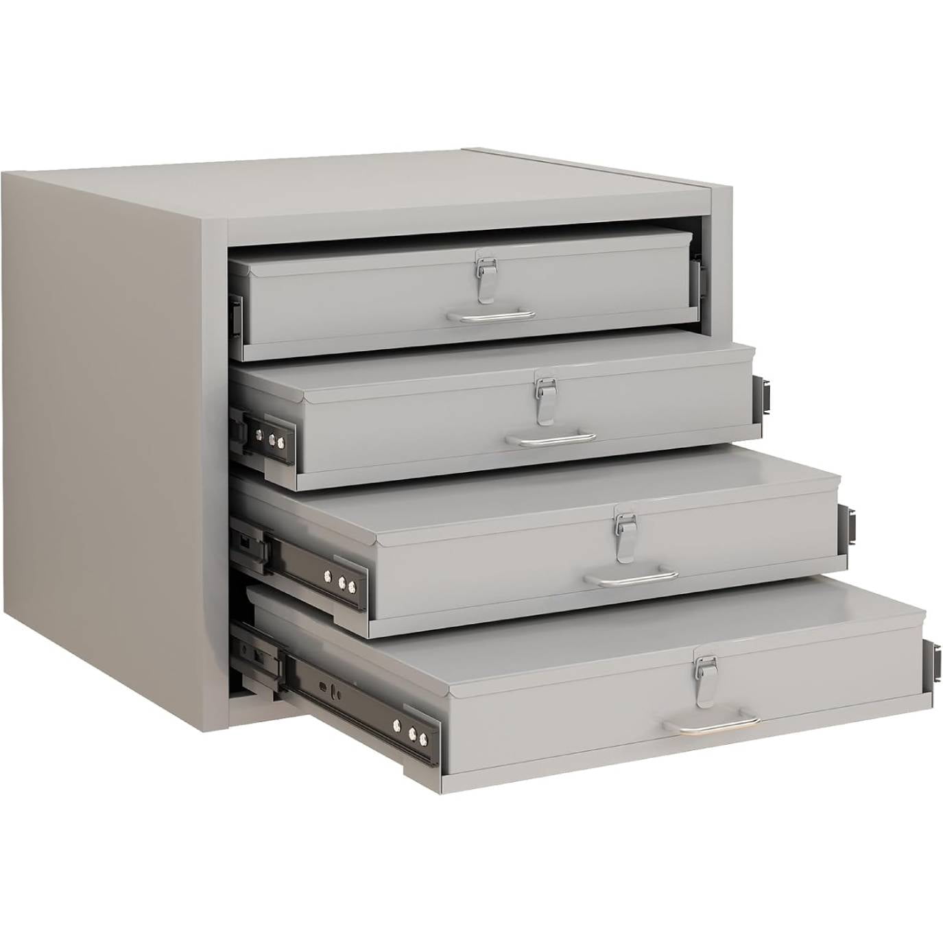 Reykilor Steel Compartment Box Rack with 4 of 12-Compartment Boxes ...