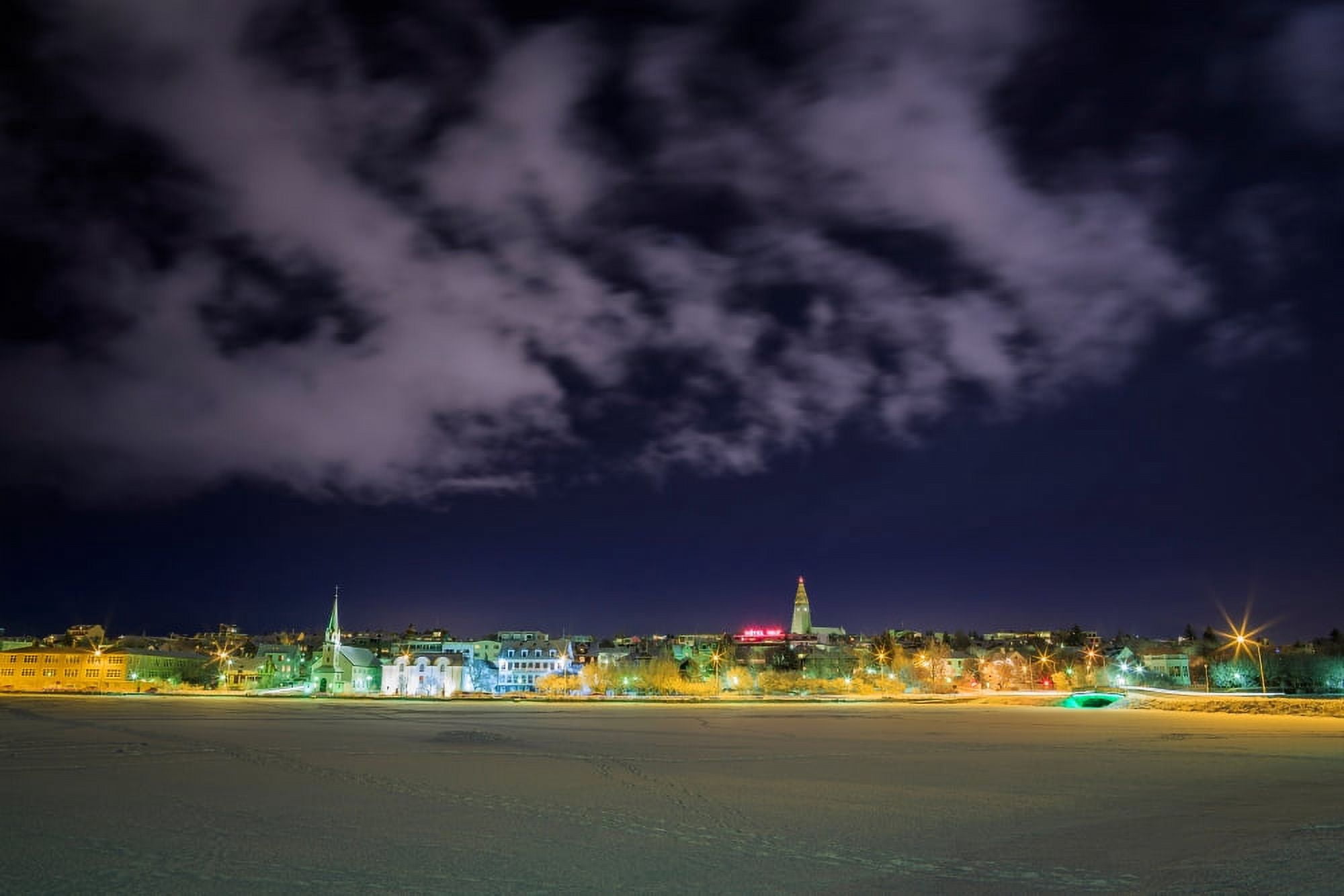 Reykjavik Skyline Iceland Canvas Art - Panoramic Images (27 x 9)