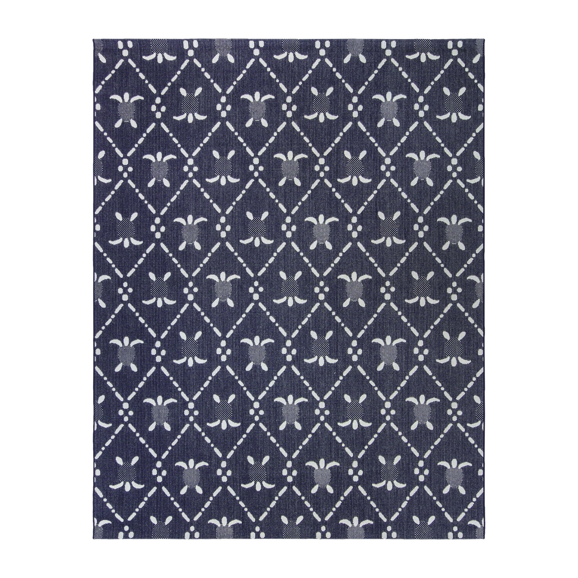 Reyn Spooner Tradewinds Nalani Indoor/ Outdoor Polypropylene Navy Flat Weave Area Rug, 6x9