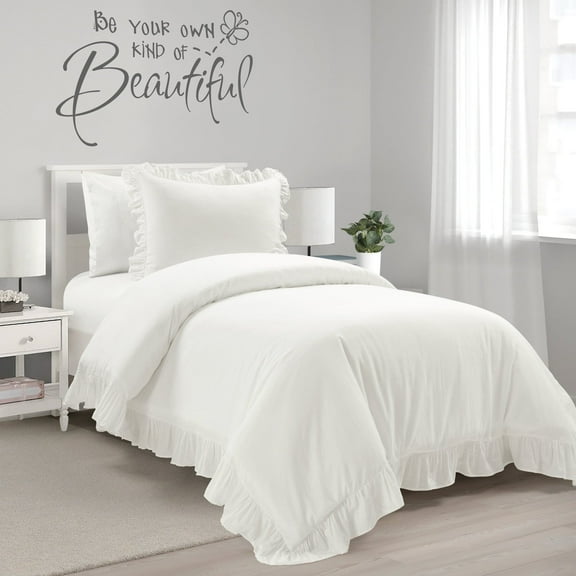 Reyna Cotton Duvet Cover Set, Wheat Color - 2 Piece Bedding Set - Full / Queen Size - 100% Cotton
