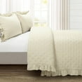 thumbnail image 1 of Reyna Ruffle Reversible Oversized Quilt Wheat 3Pc Set King, 1 of 11