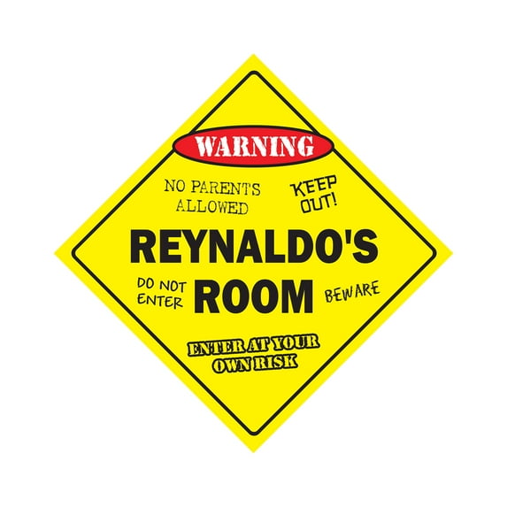 Reynaldo's Room Sign Crossing Zone Xing | Indoor/Outdoor | 12" Tall kids bedroom decor door children's name boy girl