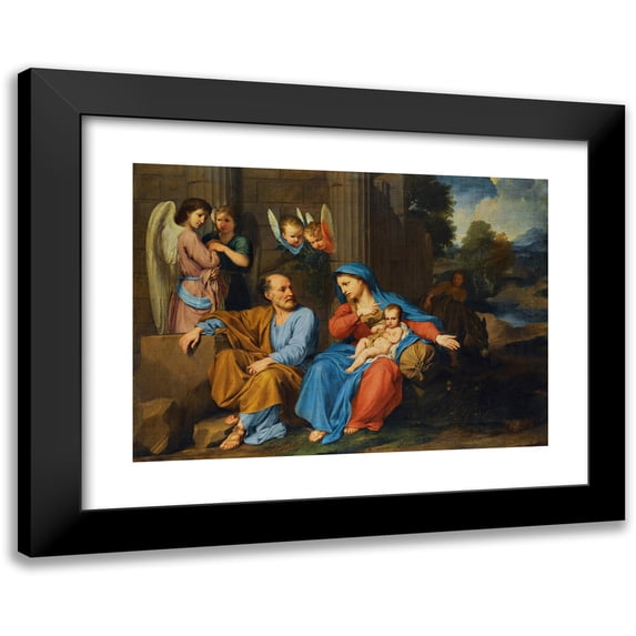 Reynaud Levieux 14x11 Black Modern Framed Museum Art Print Titled - The Rest on the Flight into Egypt