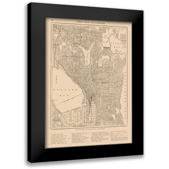 Reynold 11x14 Black Modern Framed Museum Art Print Titled - Seattle Washington - Reynold 1921