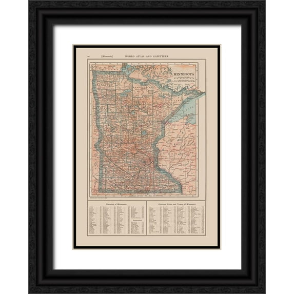 Reynold 11x14 Black Ornate Wood Framed with Double Matting Museum Art Print Titled - Minnesota - Reynold 1921