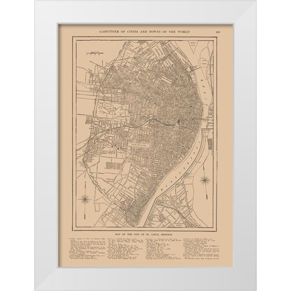 Reynold 11x14 White Modern Wood Framed Museum Art Print Titled - St Louis Missouri - Reynold 1921