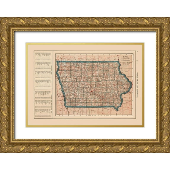 Reynold 14x11 Gold Ornate Wood Framed with Double Matting Museum Art Print Titled - Iowa - Reynold 1921