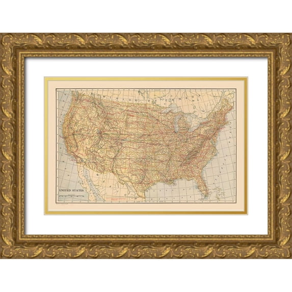 Reynold 14x11 Gold Ornate Wood Framed with Double Matting Museum Art Print Titled - United States - Reynold 1921