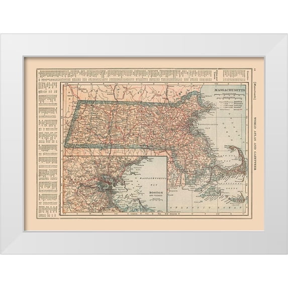 Reynold 18x14 White Modern Wood Framed Museum Art Print Titled - Massachusetts - Reynold 1921
