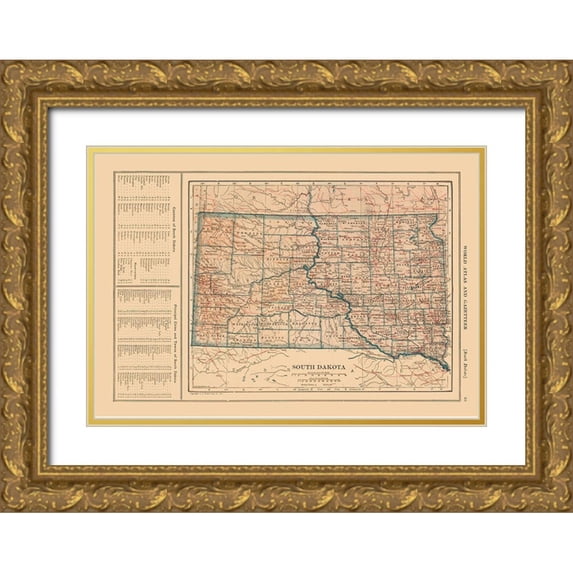 Reynold 24x18 Gold Ornate Wood Framed with Double Matting Museum Art Print Titled - South Dakota - Reynold 1921