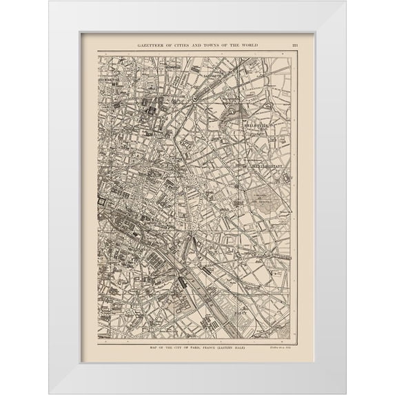 Reynold 24x32 White Modern Wood Framed Museum Art Print Titled - Eastern Paris France Europe - Reynold 1921