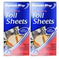 thumbnail image 1 of Reynold Wrappers Aluminum Foil Sheets Precut & Pop Up Sheet for Storing Cooking & Packaging Food Premium Aluminum Foil Wraps Great for Sandwiches Left Over Food & More 25-ct. Boxes (2 Pack), 1 of 5