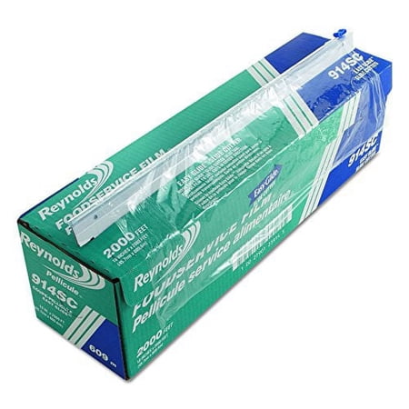 Reynolds Wrap Food Service Slide Cutter PVC Plastic Wraps, 2000' Length x 18" Width Rolls