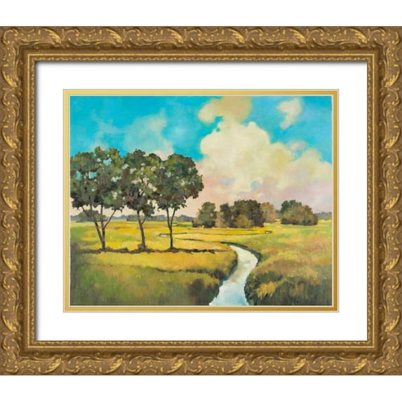 Reynolds, Graham 32x26 Gold Ornate Wood Framed with Double Matting Museum Art Print Titled - Farming Country II
