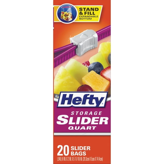 Reynolds Hefty Stand & Fill Slider Food Storage Bag - Pack of 12